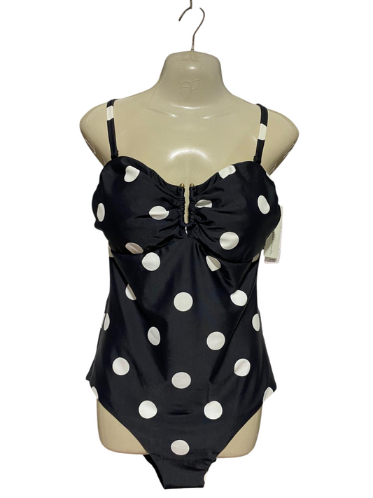 TARGET ACTIVE |M| BUST 16| B45| BLACK AND WHITE POLKA DOT ONE-PIECE SWIMSUIT WITH RUCHED BUST