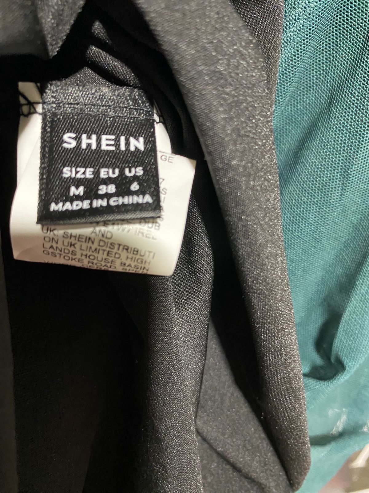 SHEIN |M| BUST 15| B45| GREEN MESH TIE-DYE LONG SLEEVE RUCHED MAXI DRESS