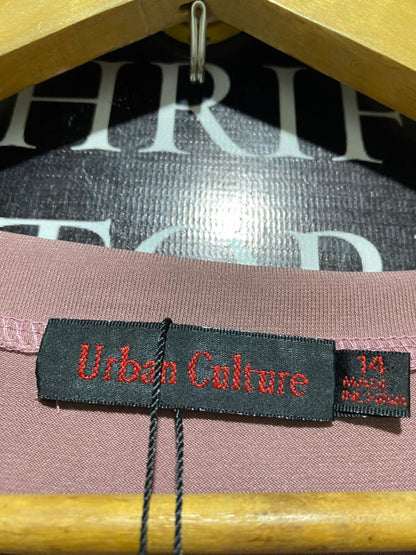 URBAN CULTURE |L| BUST FREE| B45| DUSTY ROSE LONG SLEEVE OVERSIZED MAXI T-SHIRT DRESS