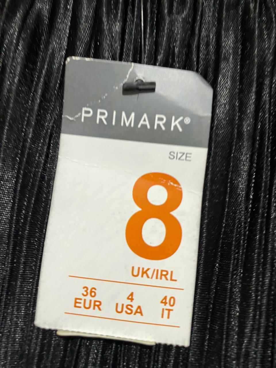 PRIMARK |M| BUST 18| B45| BLACK PLISSÉ LONG SLEEVE MIDI DRESS