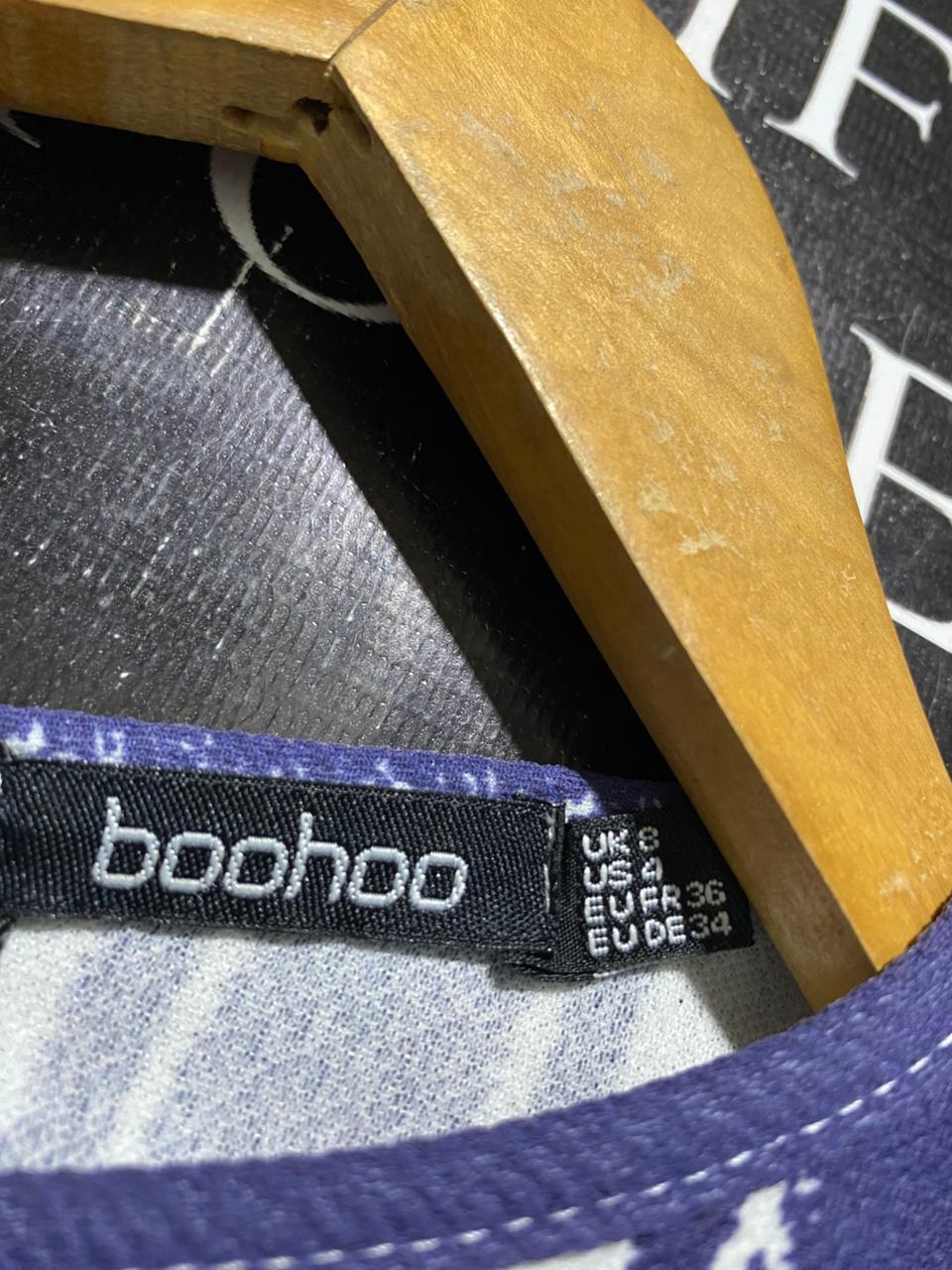 BOOHOO |S| BUST 14| B45| BLUE AND WHITE STRIPED SLEEVELESS WIDE LEG JUMPSUIT