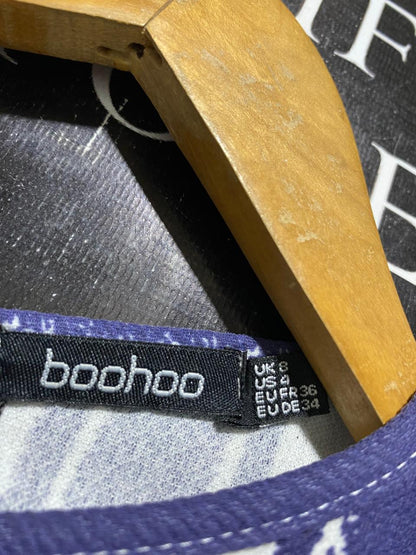 BOOHOO |S| BUST 14| B45| BLUE AND WHITE STRIPED SLEEVELESS WIDE LEG JUMPSUIT