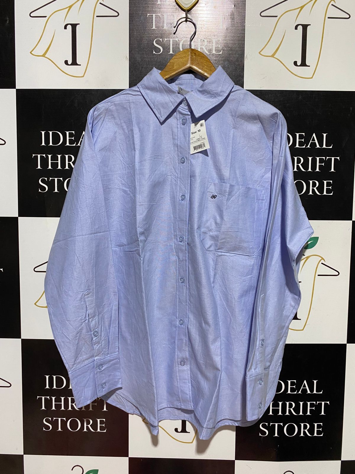 ANKO |XL| BUST 24| B45| LIGHT BLUE OVERSIZED LONG SLEEVE BUTTON-DOWN OXFORD SHIRT