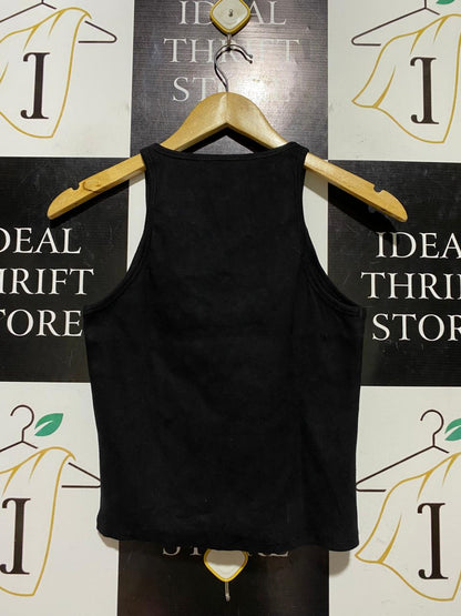 SNEAKY LINK |S| BUST 14| B45| BLACK RIBBED RACERBACK TANK TOP