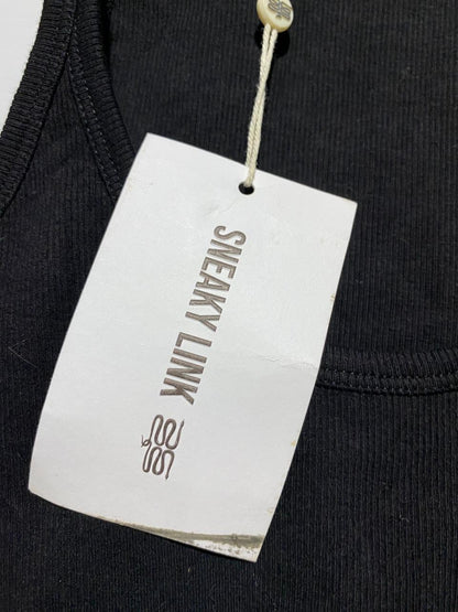 SNEAKY LINK |S| BUST 14| B45| BLACK RIBBED RACERBACK TANK TOP