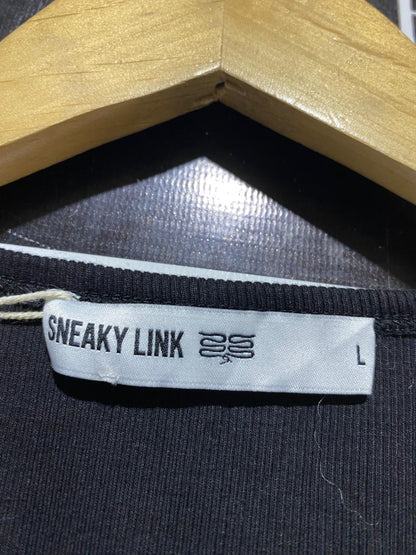 SNEAKY LINK |S| BUST 14| B45| BLACK RIBBED RACERBACK TANK TOP