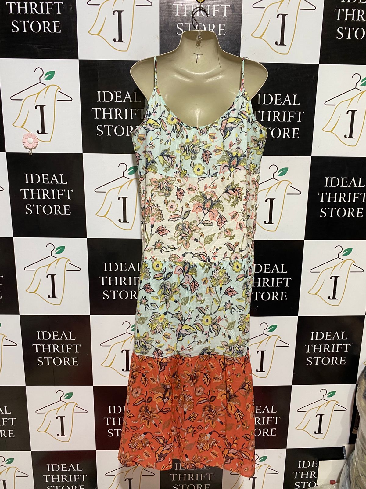 SUSSAN |XL| BUST 22| B45| BOHO FLORAL TIERED MAXI DRESS - TIE STRAP SUMMER SUNDRESS WITH TASSELS