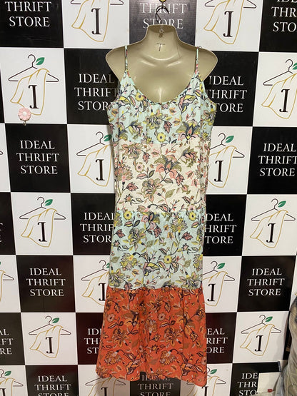 SUSSAN |XL| BUST 22| B45| BOHO FLORAL TIERED MAXI DRESS - TIE STRAP SUMMER SUNDRESS WITH TASSELS