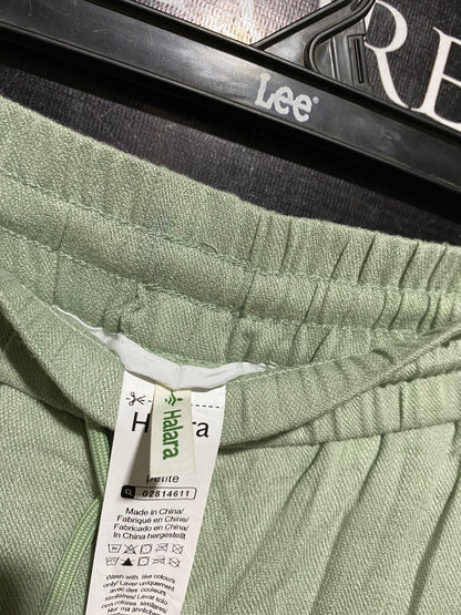 HALARA |L| WAIST 32| B44| SAGE GREEN WIDE LEG PANTS - NWT ELASTIC WAIST DRAWSTRING LOUNGE TROUSERS
