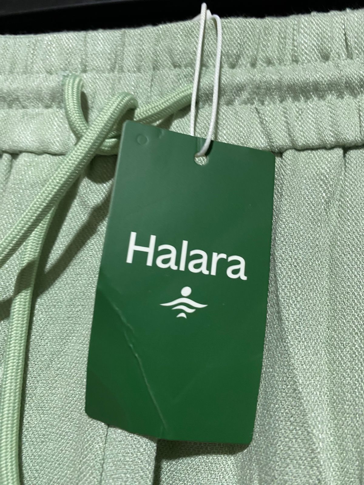 HALARA |L| WAIST 32| B44| SAGE GREEN WIDE LEG PANTS - NWT ELASTIC WAIST DRAWSTRING LOUNGE TROUSERS
