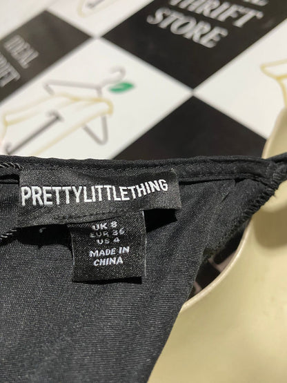PRETTYLITTLE THING |S| BUST 16| B44| BLACK WIDE LEG CARGO JUMPSUIT - SLEEVELESS UTILITY STREETWEAR ONE-PIECE WITH STRAPS