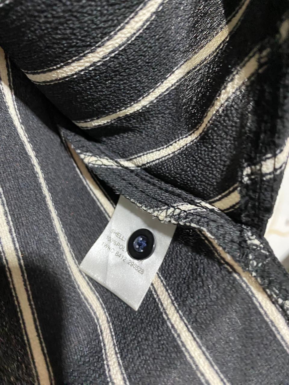 VALLEY GIRL |XL| BUST 23| B44| BLACK & WHITE STRIPED BLOUSE - NWT LONG SLEEVE SURPLICE WRAP TOP