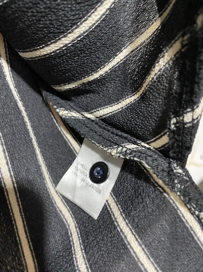 VALLEY GIRL |XL| BUST 23| B44| BLACK & WHITE STRIPED BLOUSE - NWT LONG SLEEVE SURPLICE WRAP TOP
