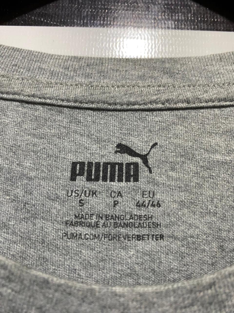 PUMA |S| BUST 19| B44| HEATHER GREY LOGO T-SHIRT - CASUAL SHORT SLEEVE SPORT TEE