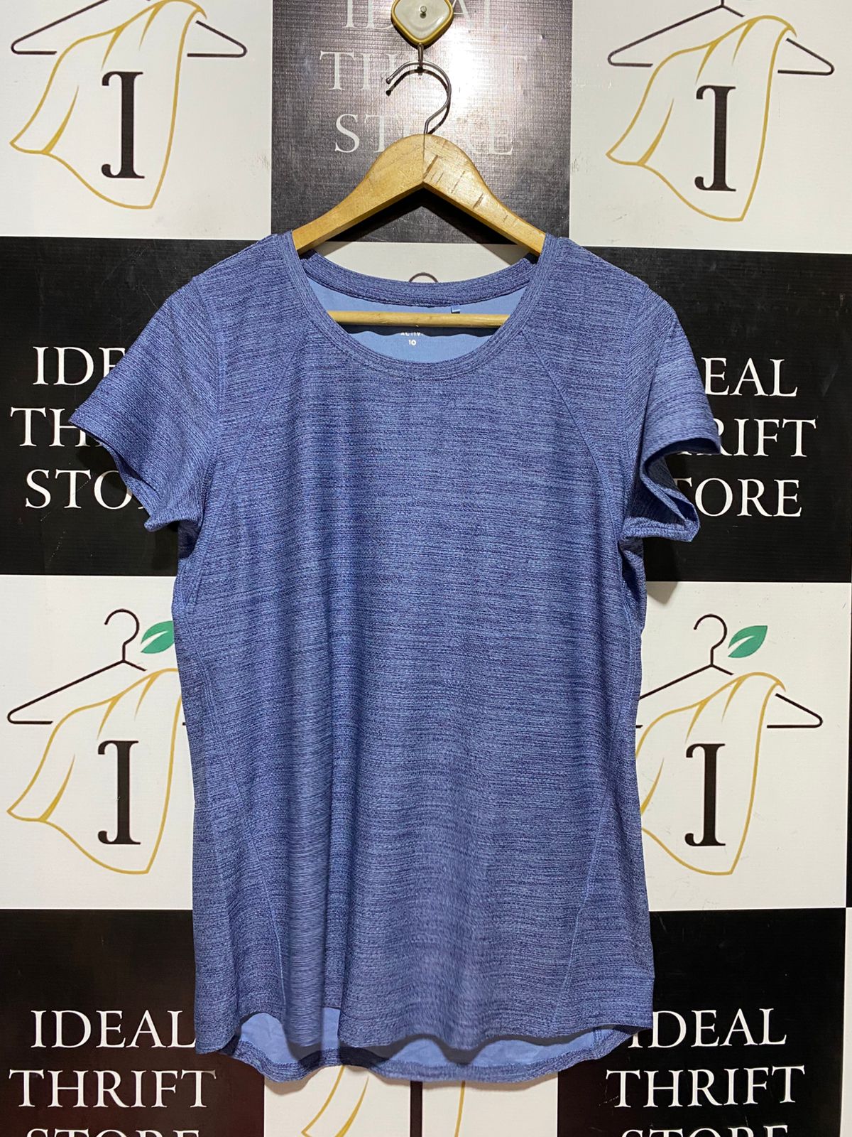 TARGET ACTIVE |M| BUST 18| B44| ACTIVE HEATHER BLUE ATHLETIC T-SHIRT - RAGLAN SHORT SLEEVE WORKOUT TOP