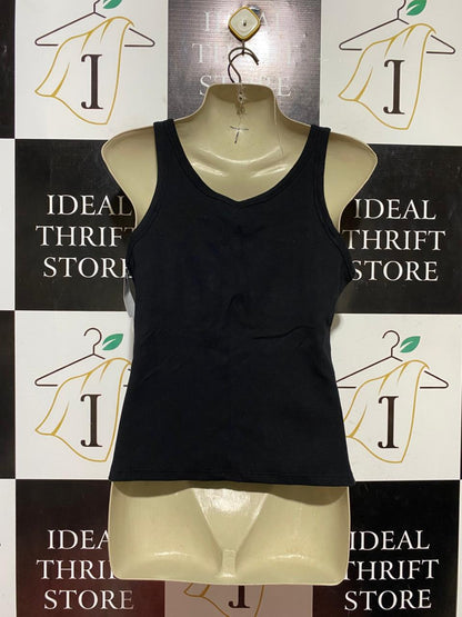 ANKO |M| BUST 16| B44| CLASSIC BLACK TANK TOP - NWT SCOOP NECK RIBBED BASICS CAMI TOP