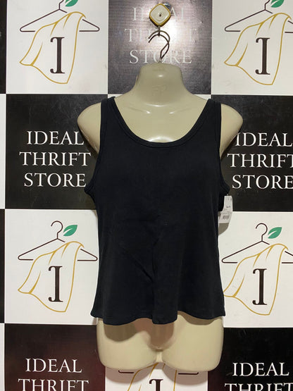 ANKO |M| BUST 16| B44| CLASSIC BLACK TANK TOP - NWT SCOOP NECK RIBBED BASICS CAMI TOP