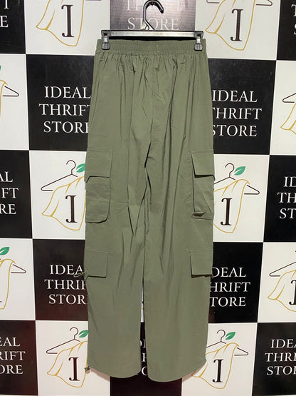 VALLEY GIRL |S| WAIST 25| B44| KHAKI OLIVE CARGO PANTS - NWT HIGH WAIST ADJUSTABLE TOGGLE UTILITY TROUSERS