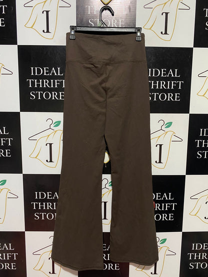 EVERLAST |S| WAIST 25| B44| ESPRESSO BROWN FLARED LEGGINGS - HIGH WAIST FRONT SLIT ACTIVEWEAR PANTS