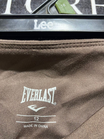 EVERLAST |S| WAIST 25| B44| ESPRESSO BROWN FLARED LEGGINGS - HIGH WAIST FRONT SLIT ACTIVEWEAR PANTS