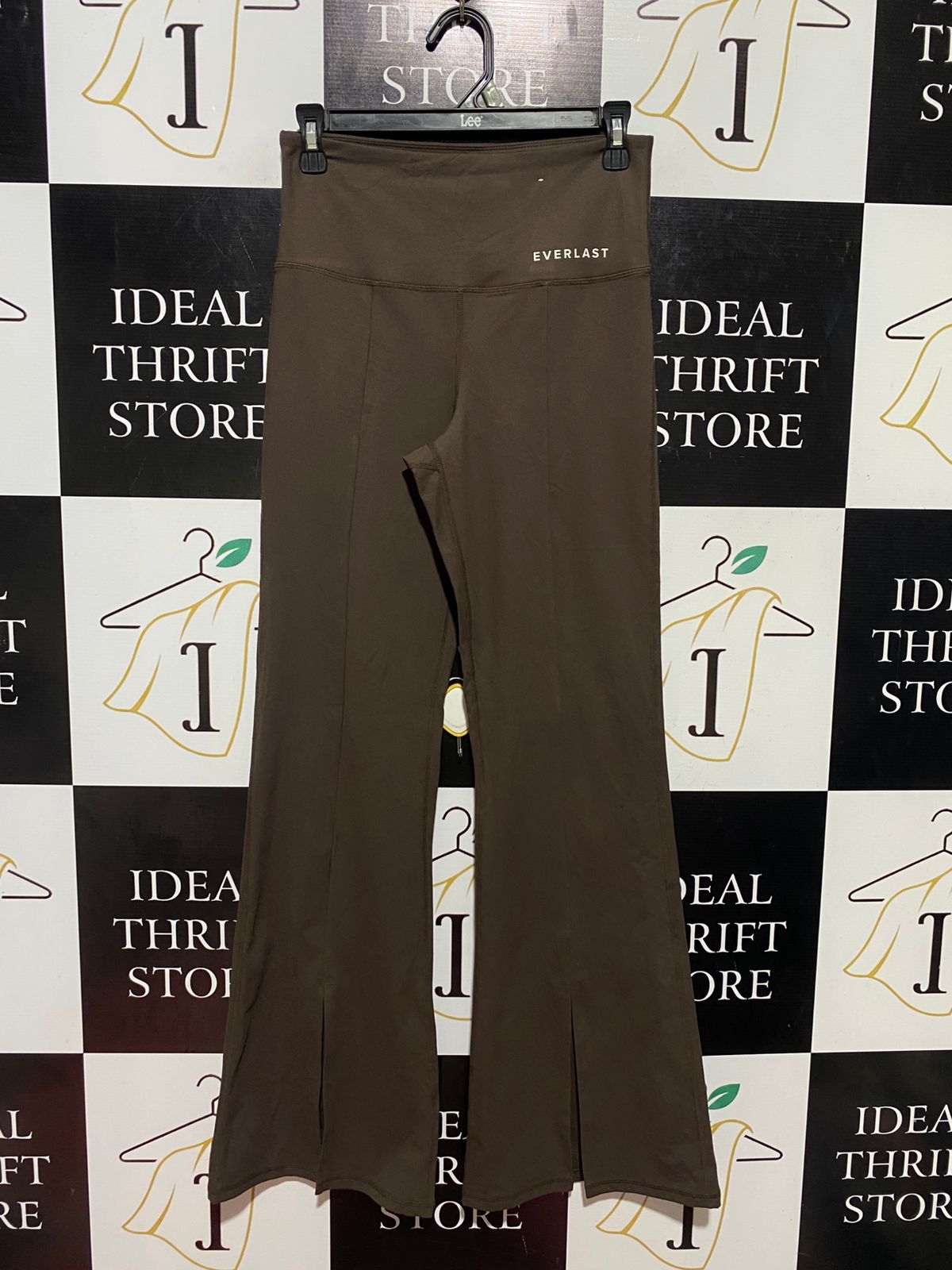 EVERLAST |S| WAIST 25| B44| ESPRESSO BROWN FLARED LEGGINGS - HIGH WAIST FRONT SLIT ACTIVEWEAR PANTS