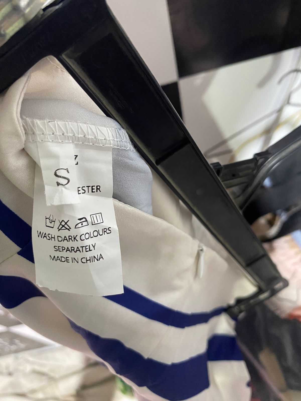 |S| WAIST 25| B44| COBALT BLUE & WHITE ABSTRACT PRINT PANTS - HIGH WAISTED WIDE LEG BOHO PALAZZO TROUSERS