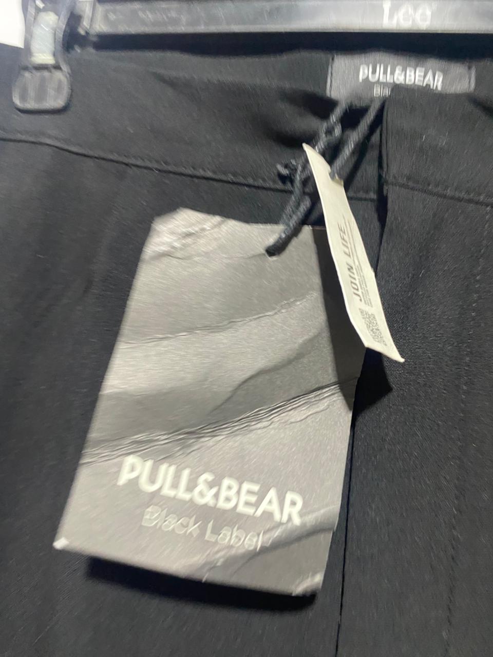 PULL & BEAR |L| WAIST 32| B44| BLACK LABEL WOMEN'S BLACK STRAIGHT LEG PANTS