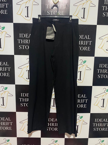 PULL & BEAR |L| WAIST 32| B44| BLACK LABEL WOMEN'S BLACK STRAIGHT LEG PANTS