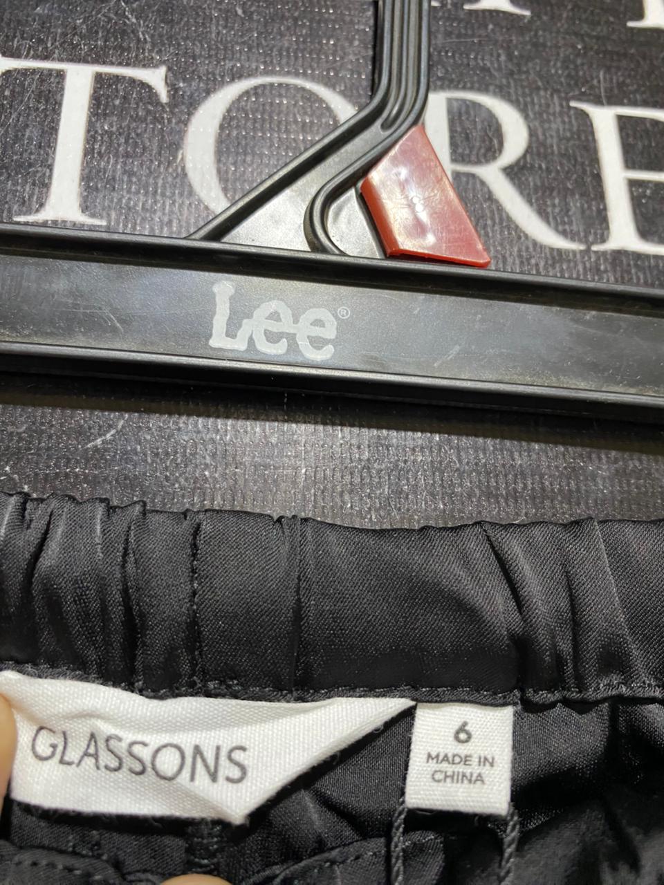 GLASSON |M| WAIST 28| B44| BLACK SATIN WIDE LEG DRAWSTRING PANTS WITH TAGS