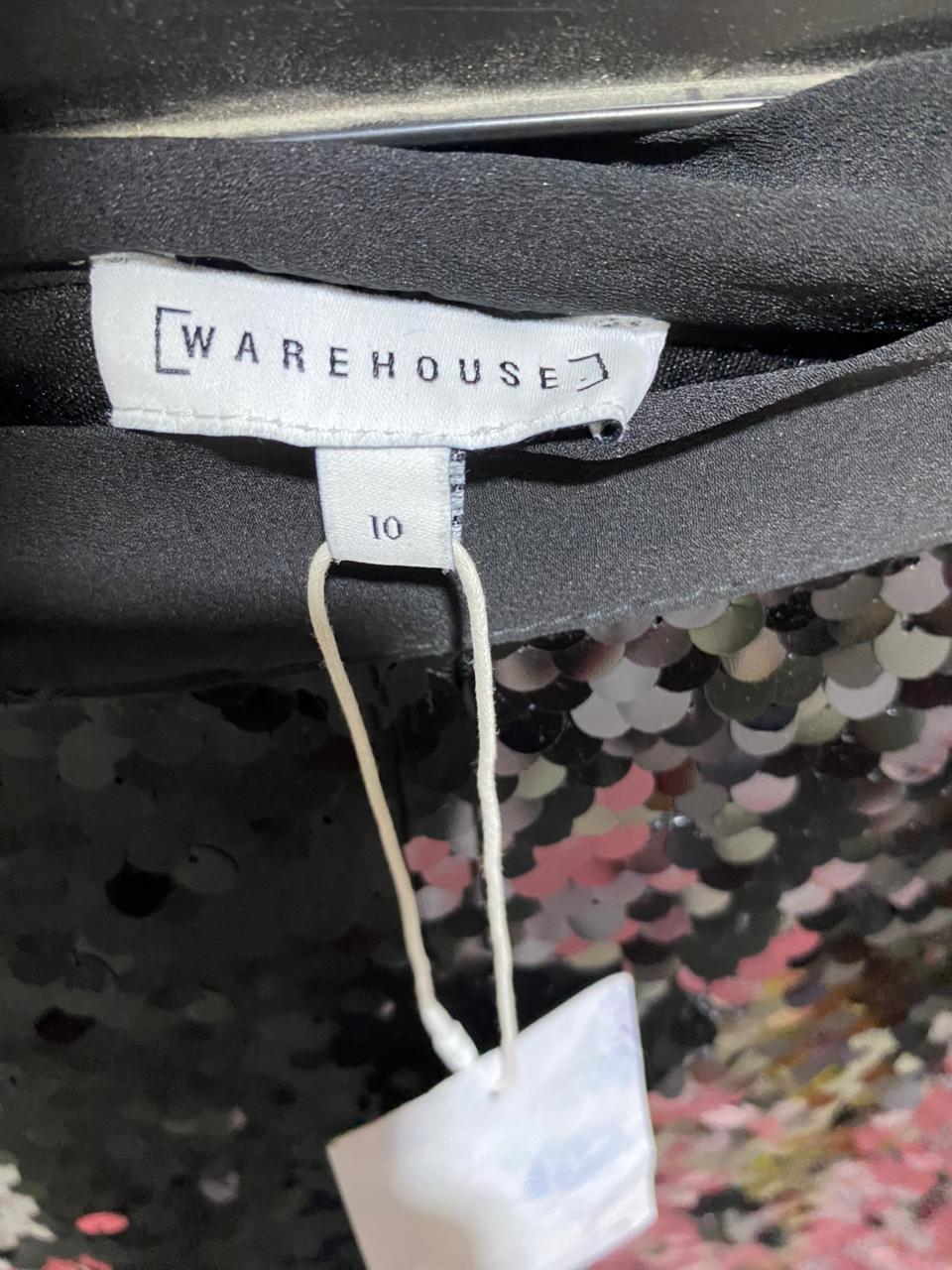 WERE HOUSE |M| WAIST 28| B44| WOMEN'S BLACK SEQUIN MIDI SKIRT WITH TAGS