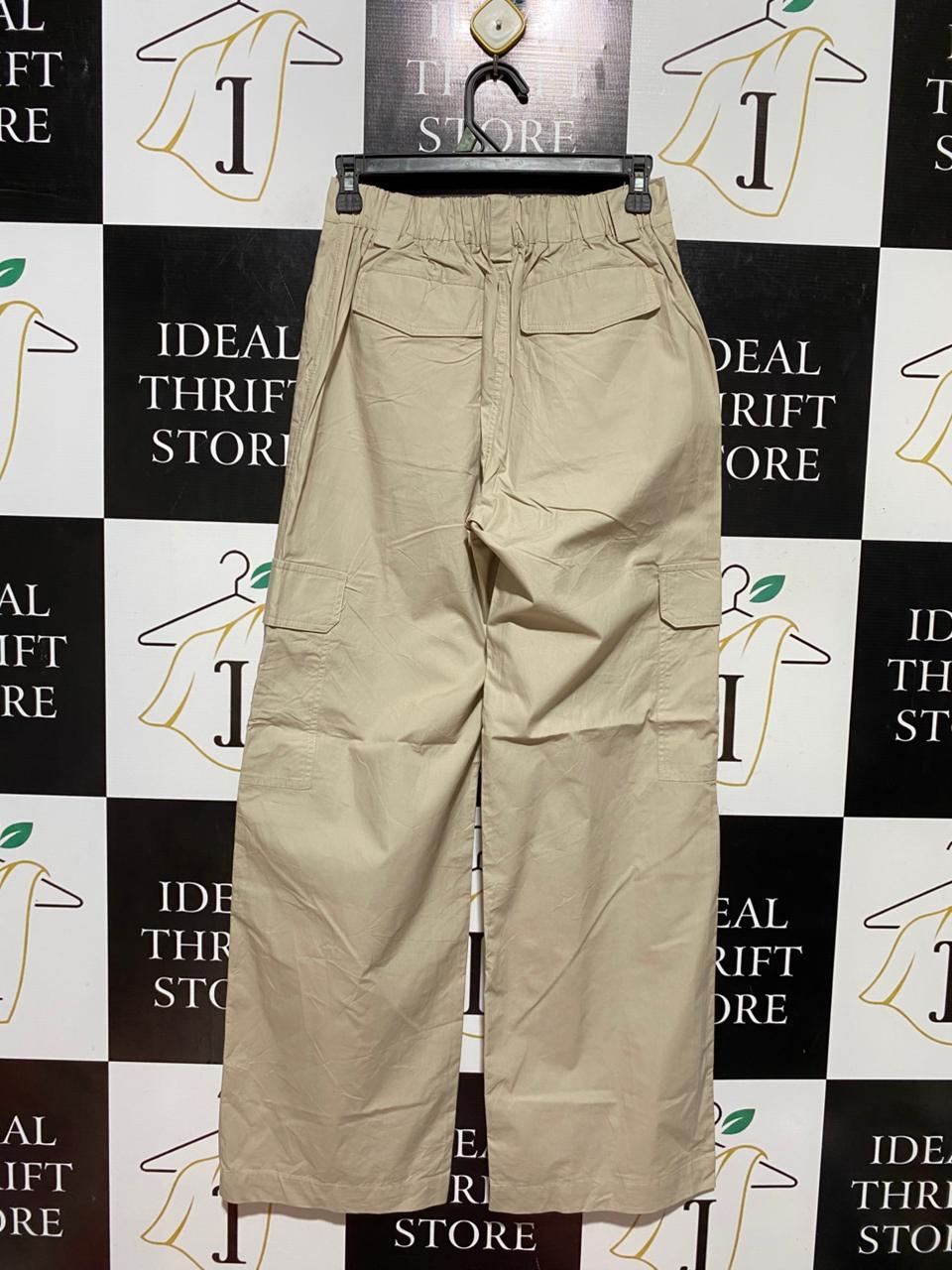 COTTON ON |S| WAIST 26| B44| WOMEN'S BEIGE HIGH WAISTED WIDE LEG CARGO PANTS