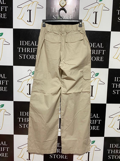 COTTON ON |S| WAIST 26| B44| WOMEN'S BEIGE HIGH WAISTED WIDE LEG CARGO PANTS
