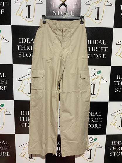 COTTON ON |S| WAIST 26| B44| WOMEN'S BEIGE HIGH WAISTED WIDE LEG CARGO PANTS