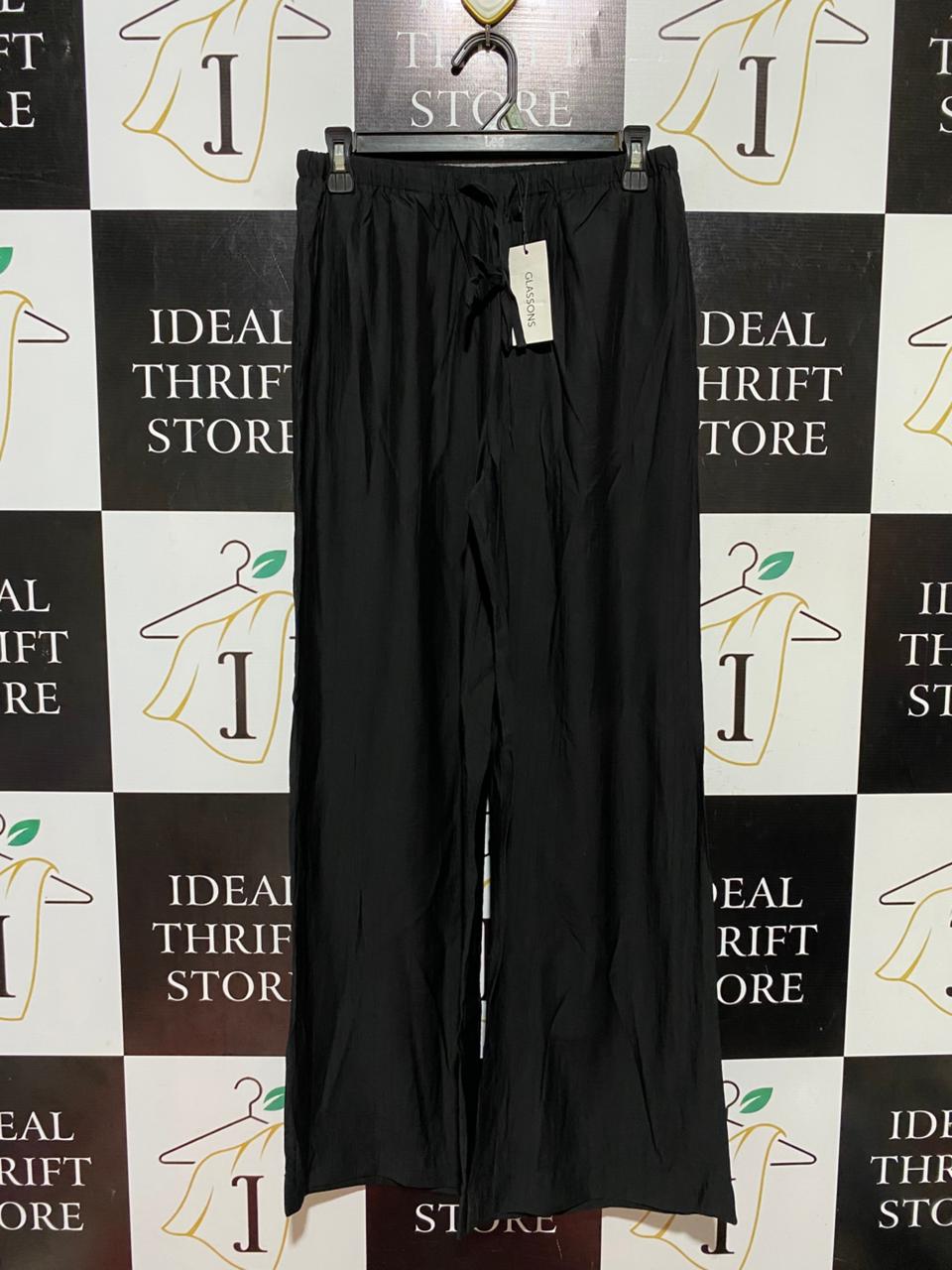 GLASSON |S| WAIST 27| B44| WOMEN'S BLACK LIGHTWEIGHT WIDE LEG DRAWSTRING PANTS WITH TAGS