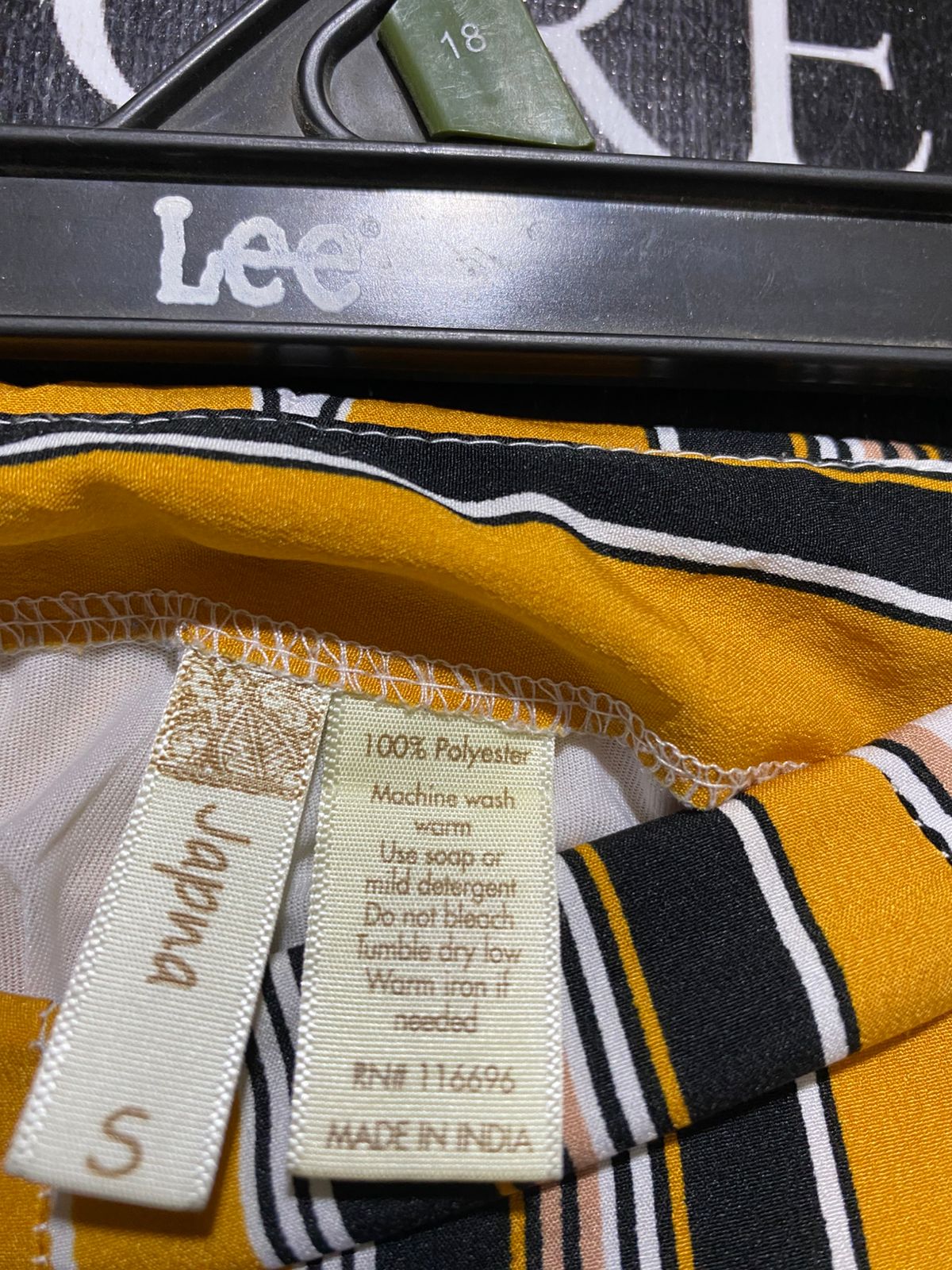 JAPNA |S| WAIST 25| B44| VINTAGE VERTICAL STRIPED WIDE-LEG PANTS IN MUSTARD YELLOW, BLACK, AND WHITE