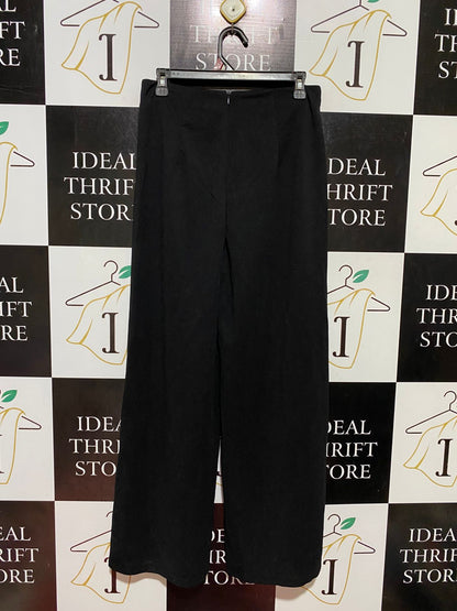 |M| WAIST 28| B44| CHIC BLACK HIGH-WAISTED SAILOR PANTS WITH GOLD ACCENT BUTTONS