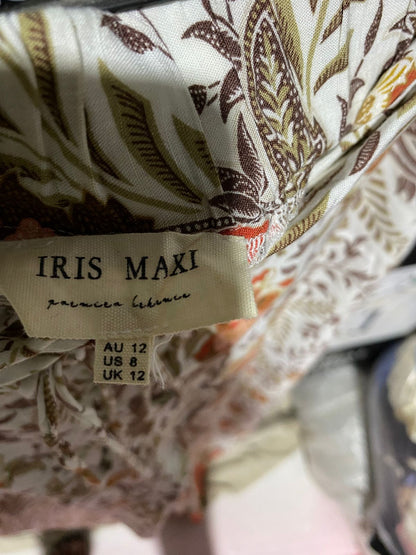 IRIS MAXI |L| WAIST 29| B44| VINTAGE BOHO FLORAL PRINT PALAZZO PANTS WITH DRAWSTRING WAIST AND BORDER HEM