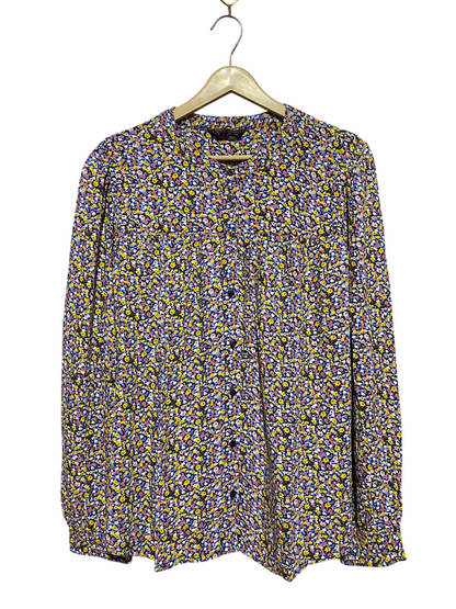M&S |L| BUST 23| B45| VIBRANT MULTICOLOR DITSY FLORAL BUTTON-DOWN BLOUSE