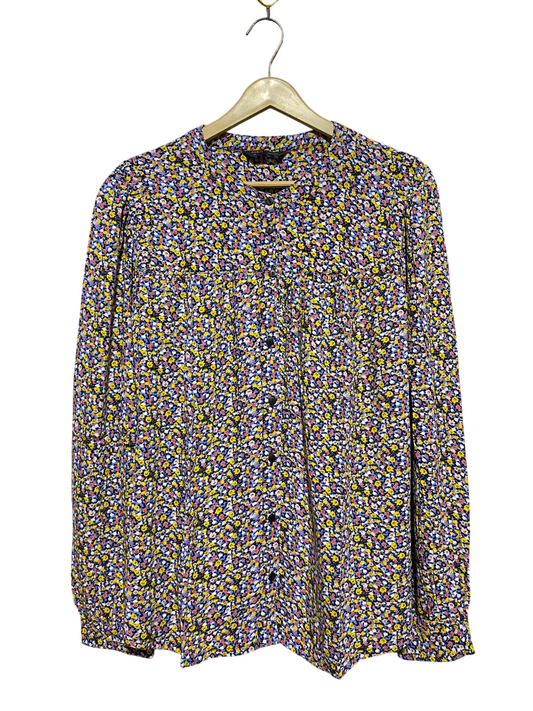 M&S |L| BUST 23| B45| VIBRANT MULTICOLOR DITSY FLORAL BUTTON-DOWN BLOUSE