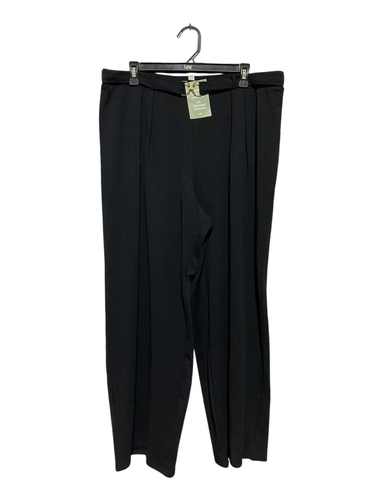 H&M |XXL| WAIST 36| B45| CLASSIC BLACK BELTED HIGH-WAISTED WIDE-LEG TROUSERS