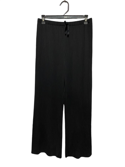 |M| WAIST 27| B45| CLASSIC BLACK PLEATED WIDE-LEG DRAWSTRING PANTS