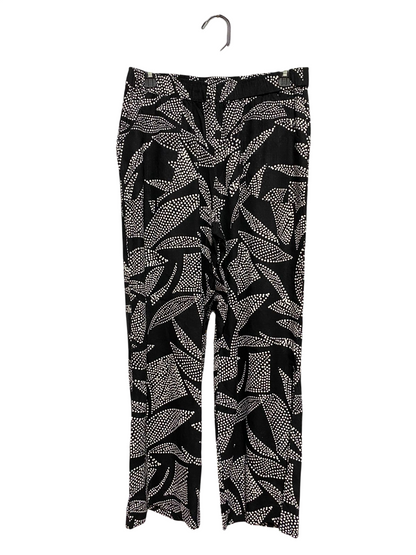BLACK PEPPER |L| WAIST 29| B45| BLACK AND WHITE GEOMETRIC DOT PRINT STRAIGHT-LEG PANTS
