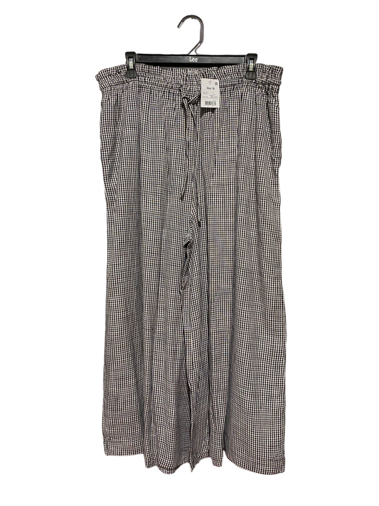 ANKO |XL| WAIST 34| B45| BLACK AND WHITE GINGHAM WIDE-LEG DRAWSTRING PANTS