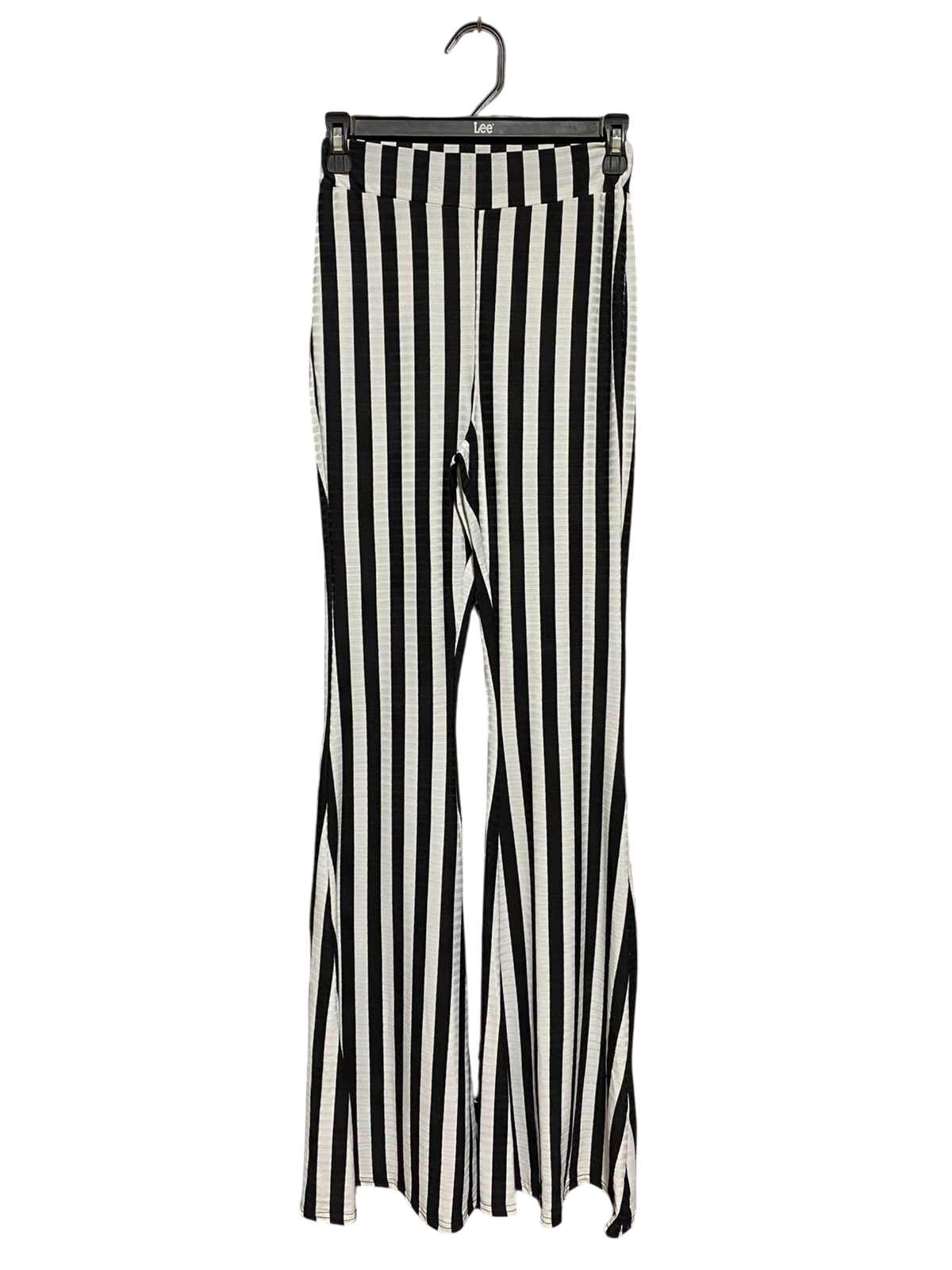 MISSPAP |XS| WAIST 24| B45| BLACK AND WHITE VERTICAL STRIPE FLARED PANTS