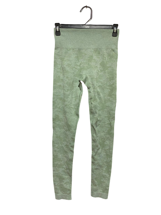 GYMSHARK |XS| WAIST 24|B45| WOMEN'S SAGE GREEN SEAMLESS CAMO LEGGINGS