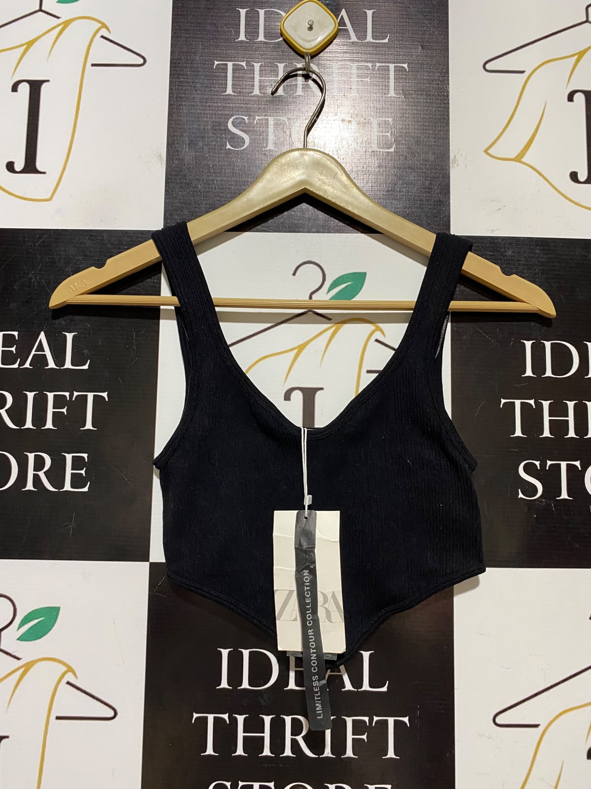 ZARA | XS| BUST 10| B46| LIMITLESS CONTOUR COLLECTION BLACK CORSET CROP TANK TOP