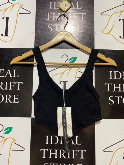ZARA | XS| BUST 10| B46| LIMITLESS CONTOUR COLLECTION BLACK CORSET CROP TANK TOP