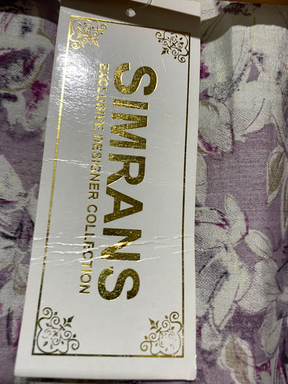 SIMRANS |L| BUST 19| B46| PURPLE FLORAL PRINT OPEN FRONT MAXI CARDIGAN DUSTER