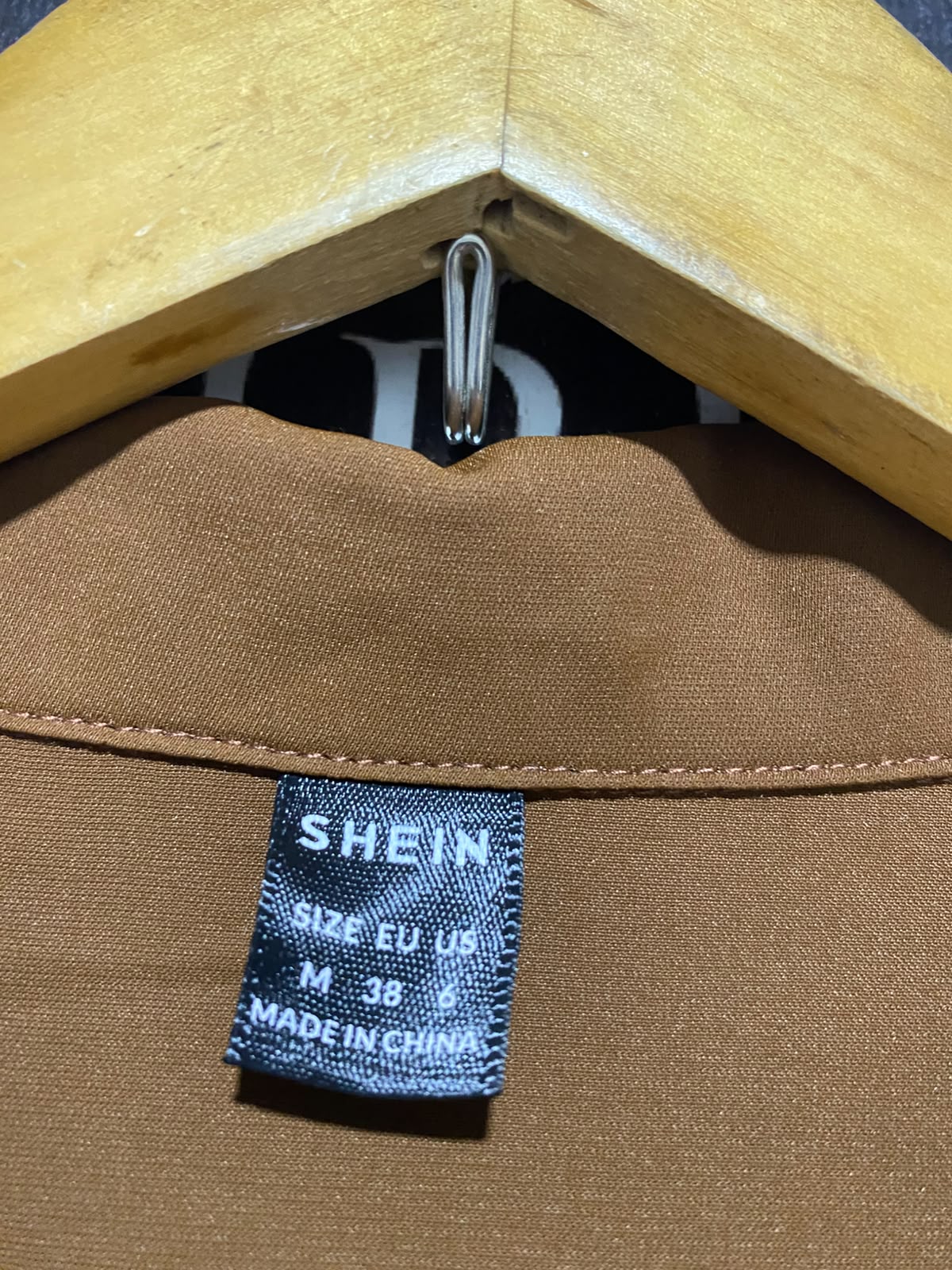 SHEIN |M| BUST 18| B46| BROWN LONG SLEEVE SURPLICE WRAP MIDI DRESS