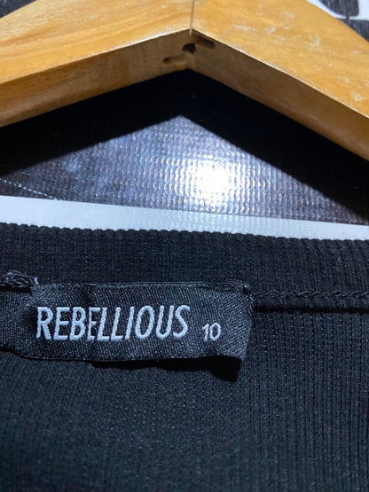 REBELLIOUS |S| BUST 14| B46| BLACK LONG SLEEVE RIBBED SHRUG CARDIGAN